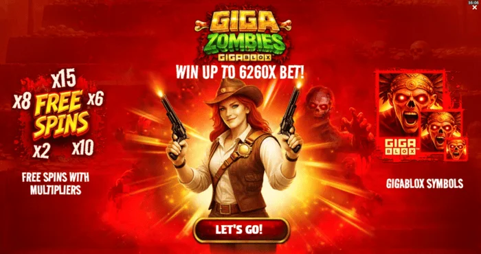 Giga Zombies - hoofdmenu met inzet selectie